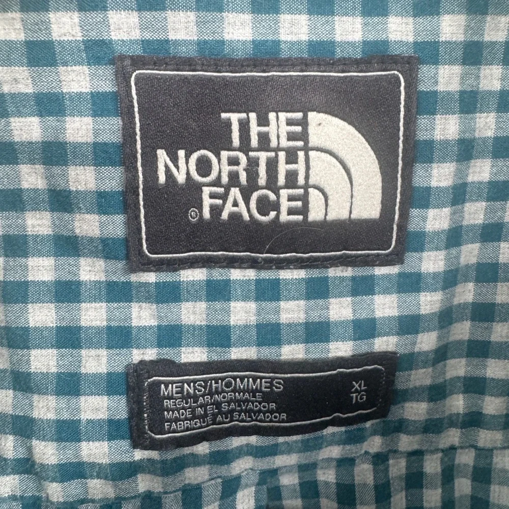The North Face Shirt Mens Size XL Gingham Plaid Short Sleeve‎ Button Up Casual